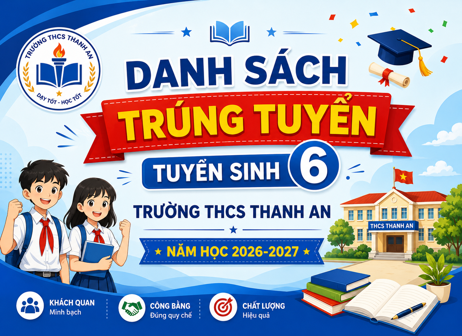 Danh sách trúng tuyển Tuyển sinh 6 NH 2026-2027